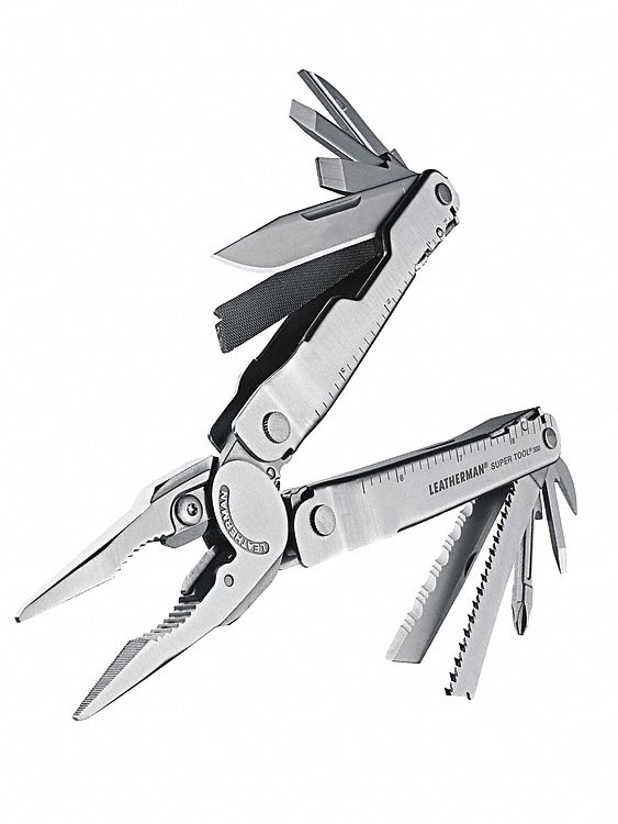 MULTI-TOOL, 154CM STAINLESS STEEL, 420HC STAINLESS STEEL, BLACK OXIDE, GREY HANDLE, 9.6 OZ WEIGHT