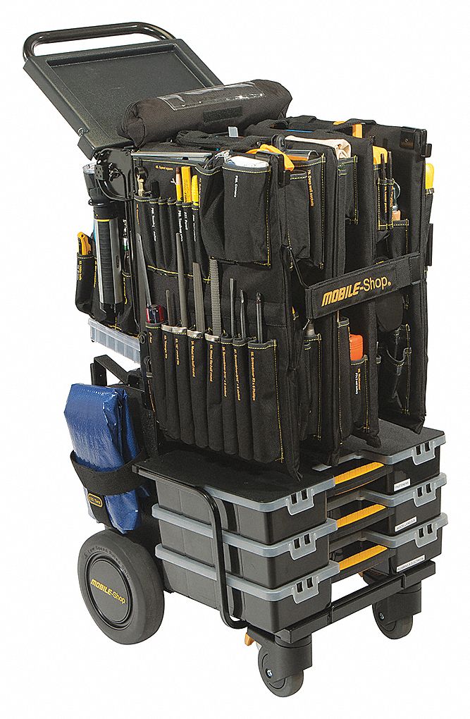 MOBILE-SHOP TOOL CART WITH DRILL