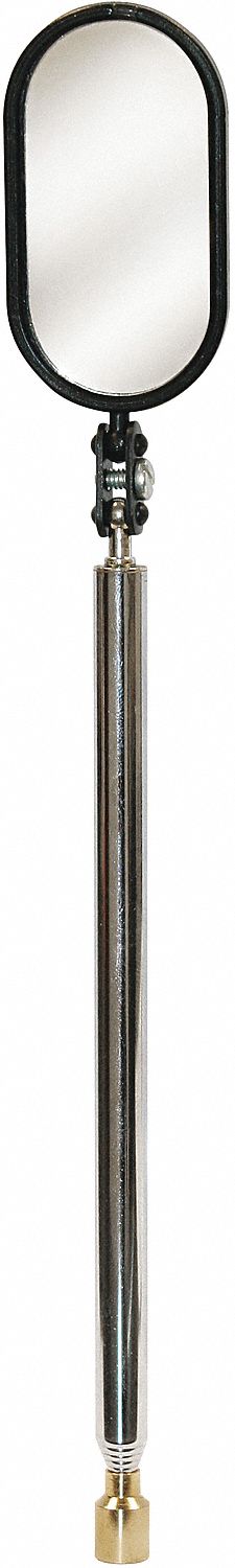 INSPECTION MIRROR, 2 IN L X 1 1/4 IN W MIRROR SIZE, GLASS MATERIAL, TELESCOPING