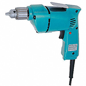DRILL, CORDED, ⅜ IN CHUCK, KEYLESS, 1200 RPM, 120V AC, TRIGGER SWITCH, DOUBLE GEAR