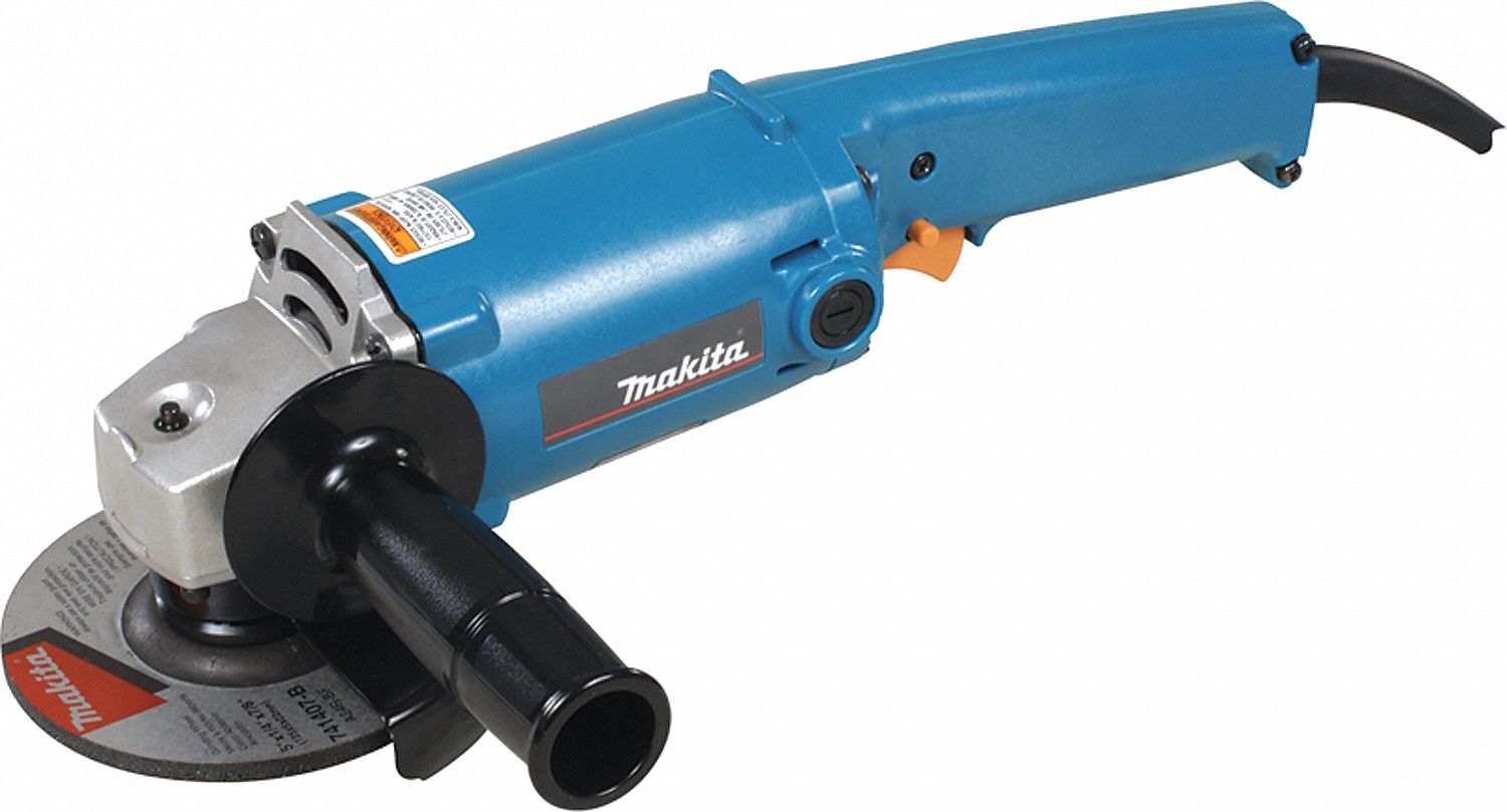 MEULEUSE D'ANGLE, À FIL, 120 V/10 A, 5 PO DE DIAM, GÂCHETTE, ⅝ PO-11, 12 000 TR/MIN, POIGNÉE LATÉRALE