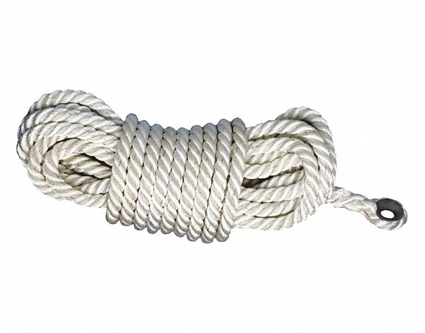 MILLER ROPE, WHITE, POLYESTER, 75 FT LENGTH, DESCENT DEVICE - 1000734 ...