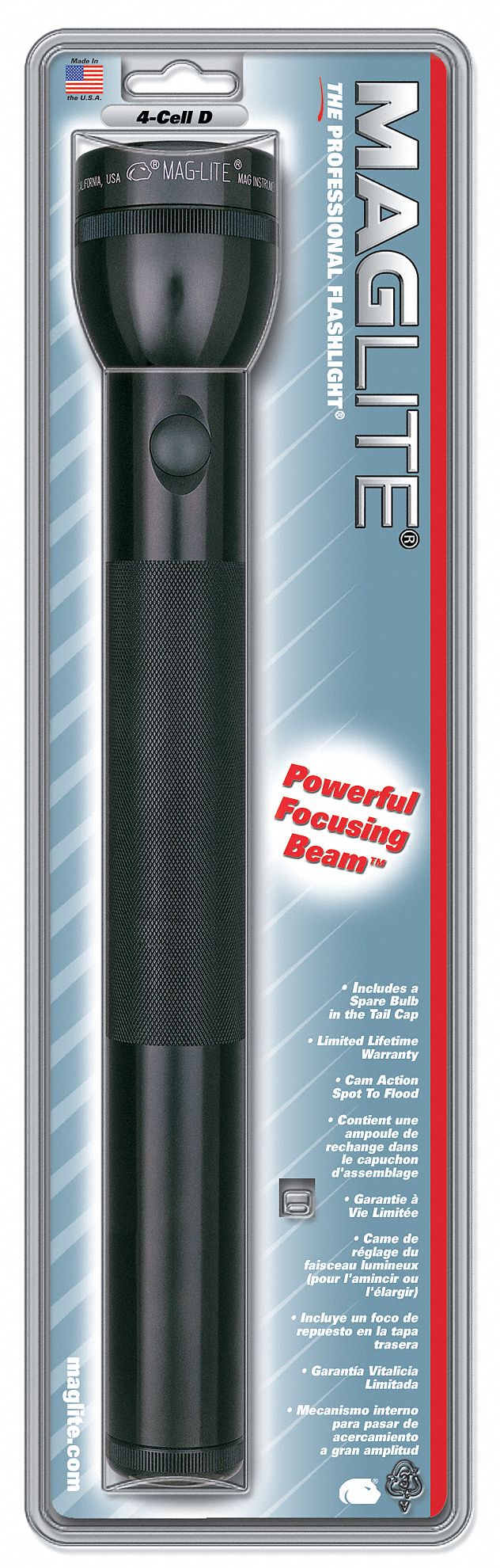 HANDHELD FLASHLIGHT, 376 M BEAM, 98 LUMENS, 36 OZ, BLUE, 14 23/32 IN L/2.25 IN DIA, POLYCARBONATE