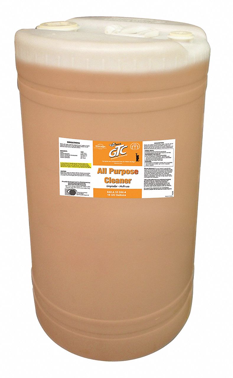 All Purpose Cleaner: Drum, 15 gal Container Size, Concentrated, Unscented