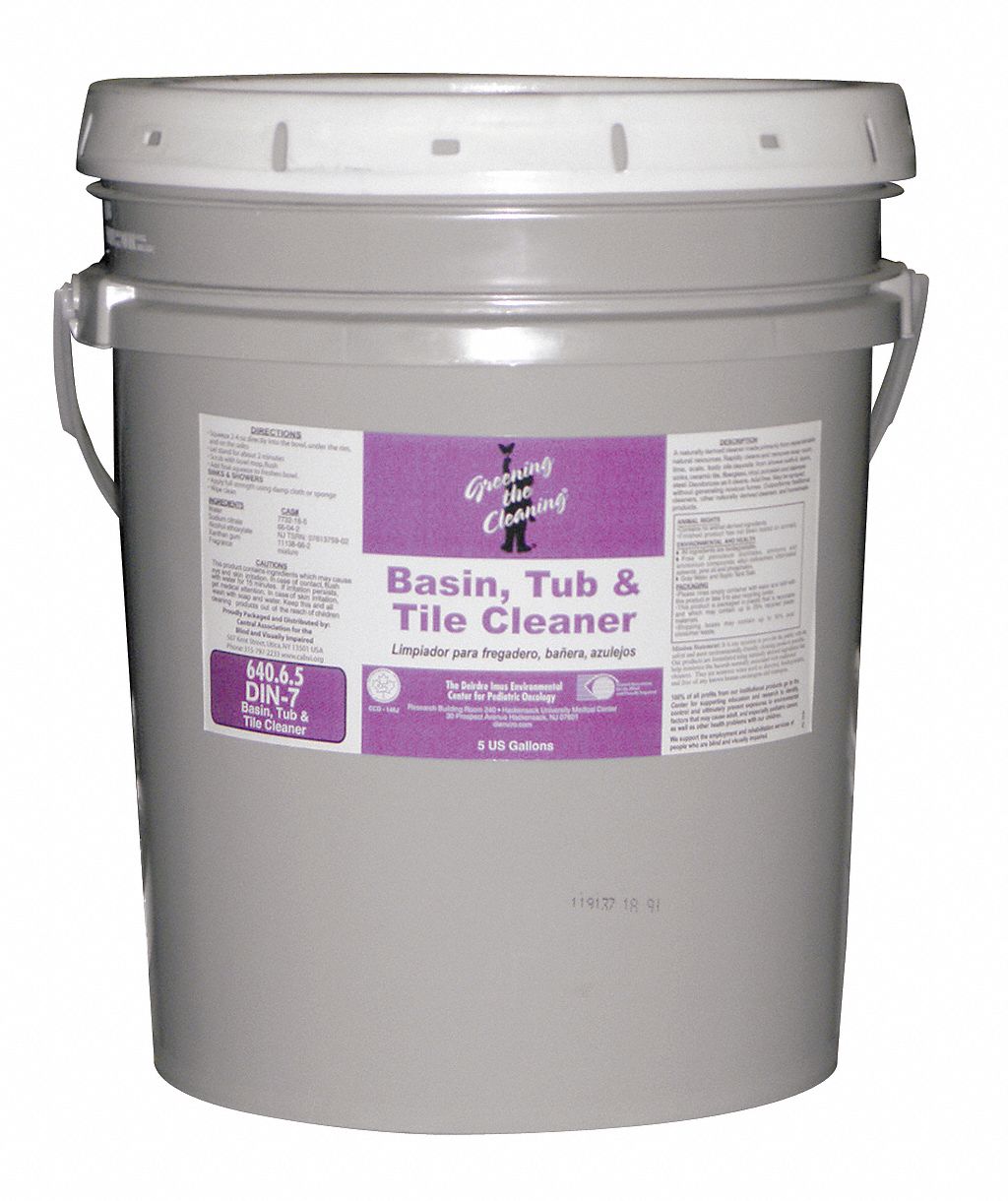GREENING THE CLEANING Bathroom Cleaner, 5 gal Container Size, Bucket Container Type, Unscented