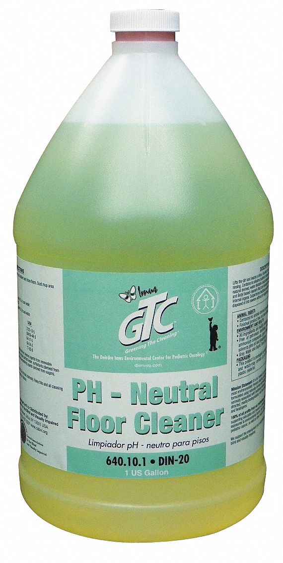 Neutral Floor Cleaner: Jug, 1 gal Container Size, Concentrated, Liquid, 4 PK
