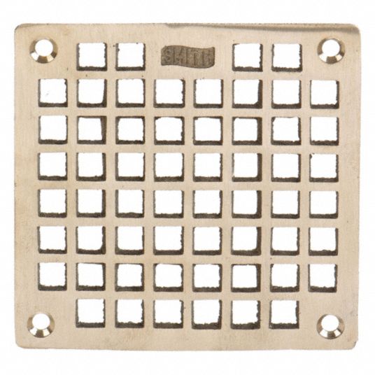 InArt Brass Square Shower Floor Drain with Removable Cover Grid Grate