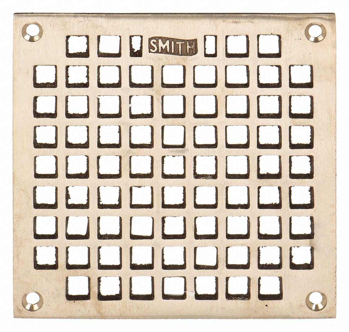 GRATE: A, SQUARE, SQUARE HOLES, 5⅝ IN W, 5⅝ IN OVERALL LENGTH
