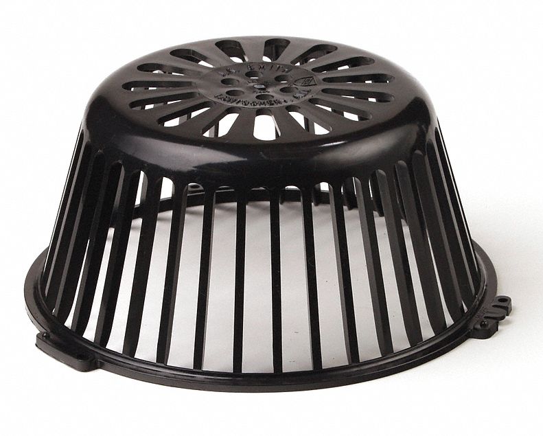 DOME STRAINER: DOME STRAINER, 11⅛ IN OVERALL DIAMETER, 5¼ IN H, BLACK