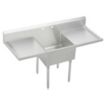 Freestanding, One-Bowl Kitchen & Bar Sinks Without Faucets, With Drainboards on Left and Right