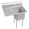 Freestanding, One-Bowl Kitchen & Bar Sinks Without Faucets, With Drainboards on Left