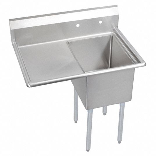 Elkay, 36 in Work Surface Ht, Economy Series Sink - 11U313|E1C24X24-L ...