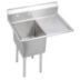 Freestanding, One-Bowl Kitchen & Bar Sinks Without Faucets, With Drainboards on Right