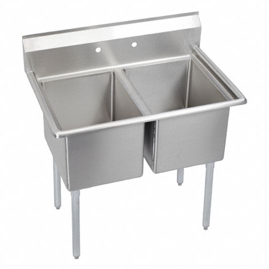 Elkay, 36 in Work Surface Ht, Economy Series Sink - 11U315|E2C16X20-0X ...