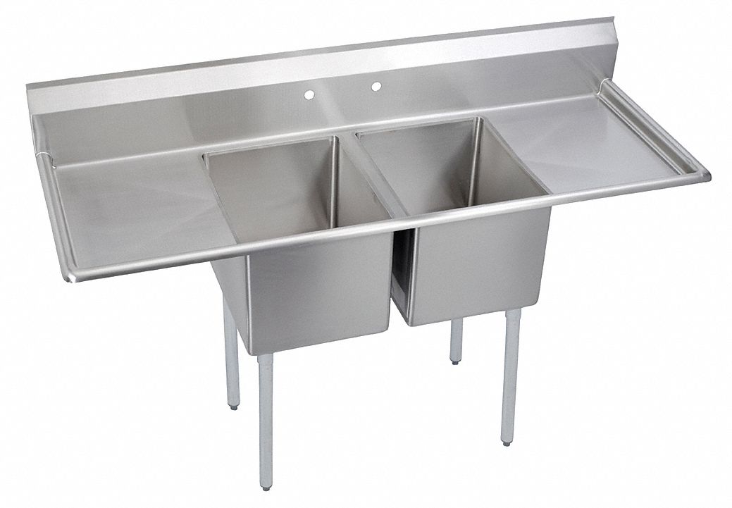 ECONOMY SERIES SINK: ELKAY, 36 IN WORK SURFACE H, 43¾ IN H, 70 IN OVERALL LG