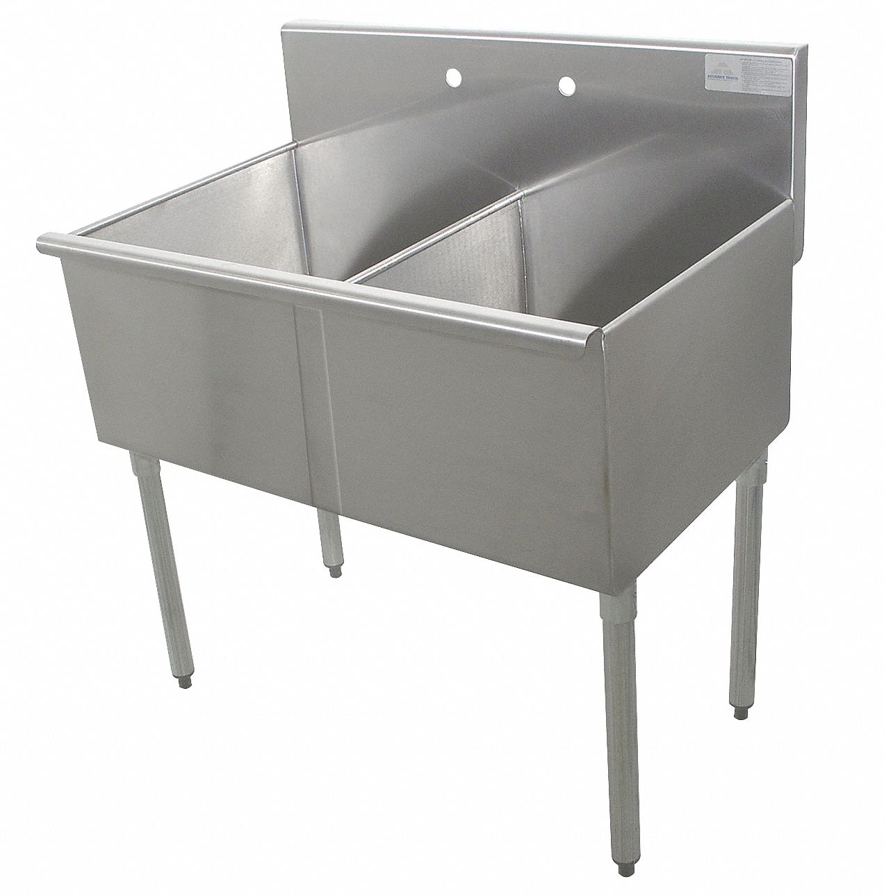 Floor Mount Utility Sink 2 Bowl Stainless 48 L X 24 1 2 W X 41 H