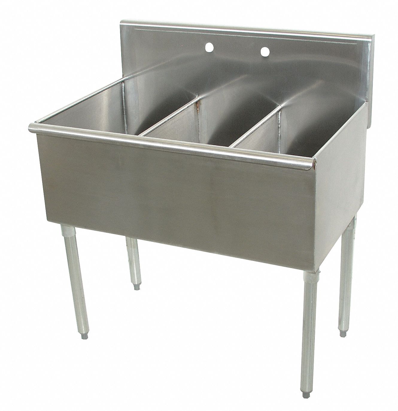Floor Mount Utility Sink 3 Bowl Stainless 54 L X 24 1 2 W X 41 H