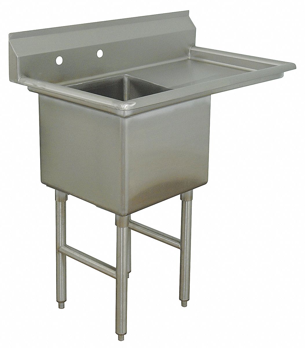 SCULLERY SINK: ADVANCE TABCO, 37 IN WORK SURFACE H, 43 IN H, 38½ IN L, SQUARE