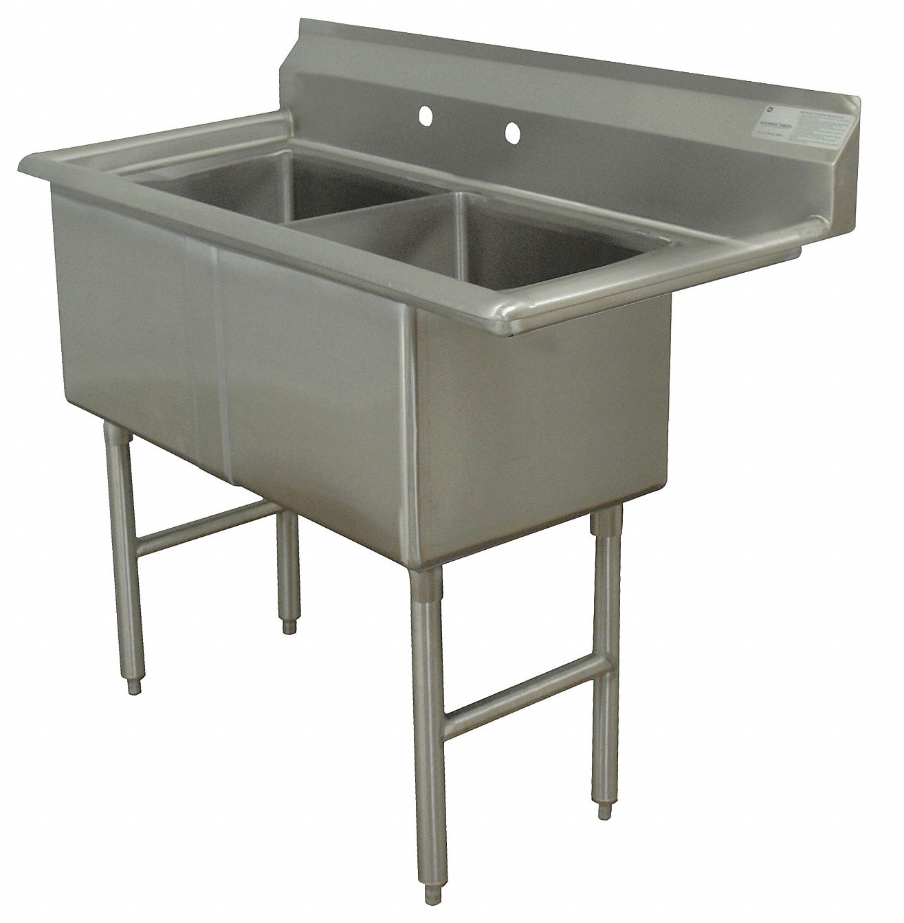 Advance Tabco, 37 in Work Surface Ht, Scullery Sink - 11U371|FC-2-2424 ...