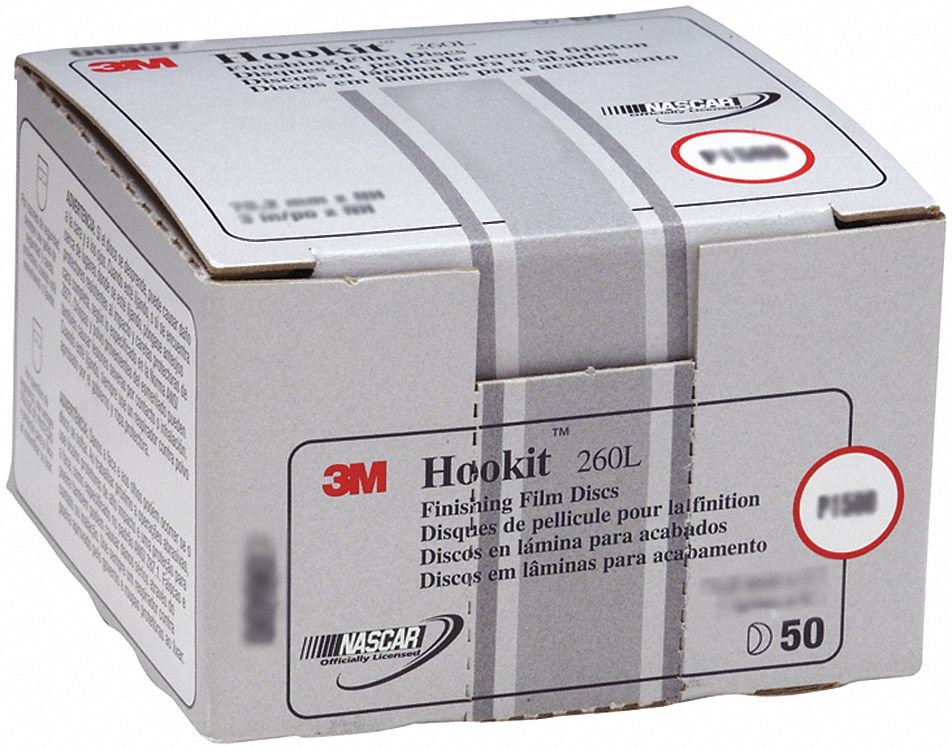 HOOK-AND-LOOP SANDING DISC, 6 IN DIAMETER, NON-VACUUM, ALUMINUM OXIDE, P1200 GRIT, E WEIGHT FILM, 260L