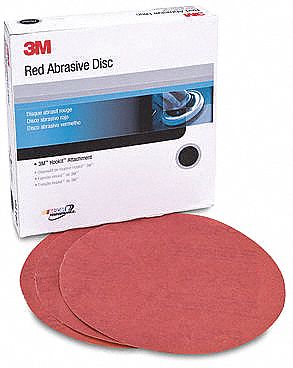 HOOK-AND-LOOP ABRASIVE PAPER DISC, NON-VACUUM, BACK WEIGHT A, 800 GRIT, RED, 5 IN, AL OXIDE, BX 50