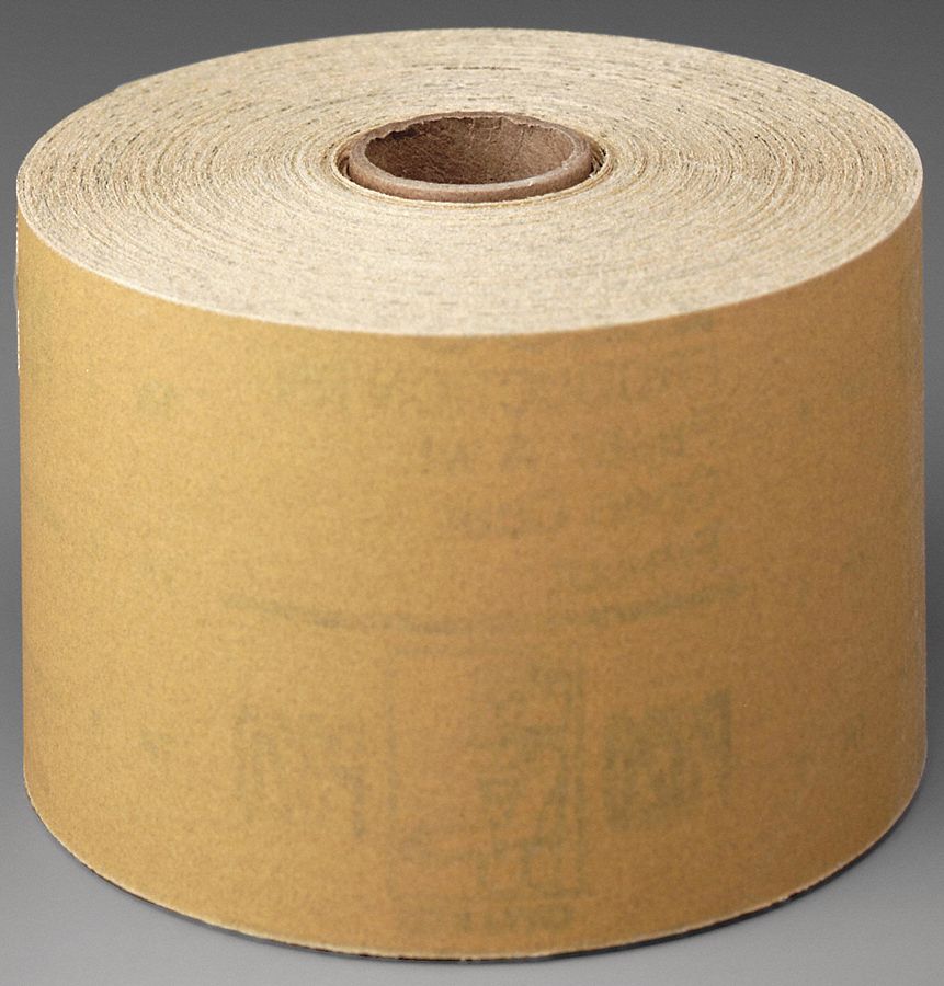 ROULEAU DE FEUILLE ABRASIVE PSA,S/ VIDE,CONTREPOIDS A,GRAIN 220,JAUNE,2 3/4 PO X 45 VGE,OXYDE AL