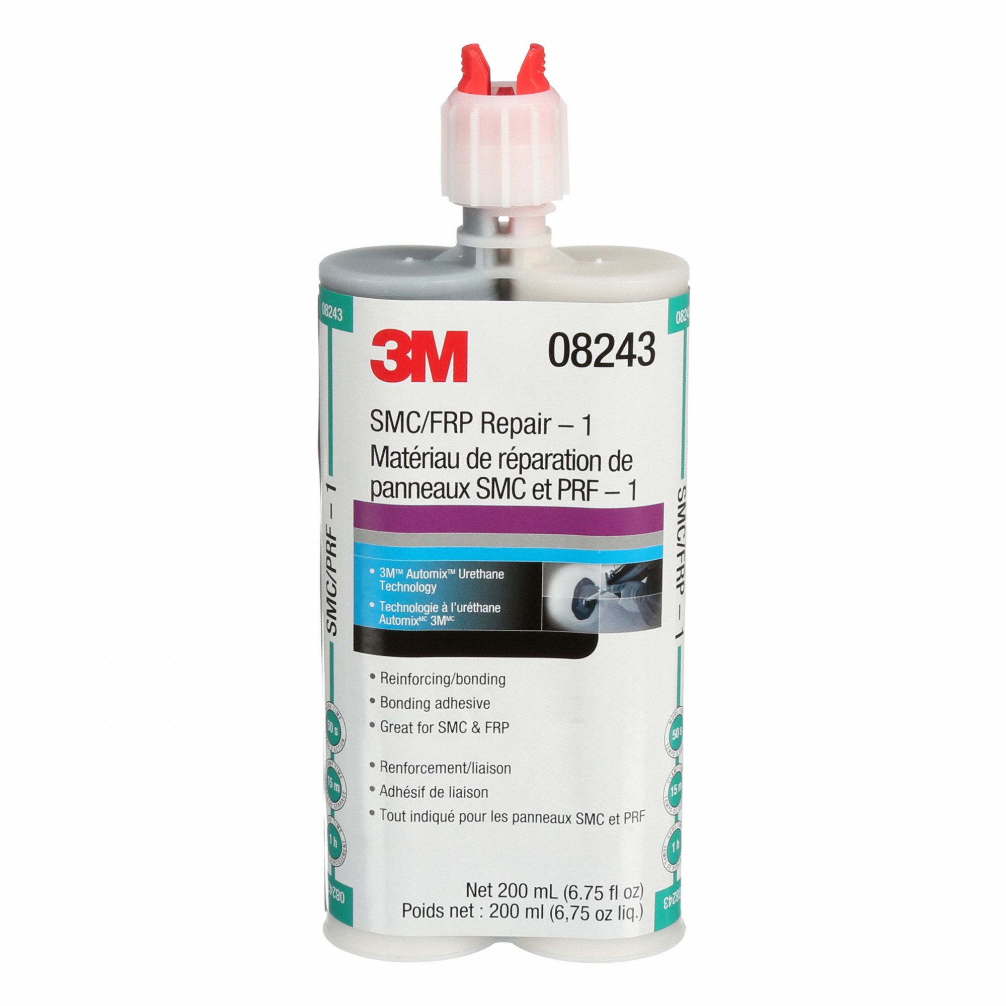 8243 REPAIR ADHESIVE, WHITE, 6.8 OZ, 1 MIN WORKING TIME, SMC/FIBREGLASS