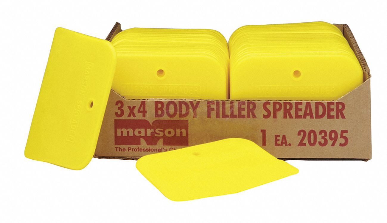 SPREADER, PLASTIC, 3 IN WIDTH, 4 IN LENGTH, REUSABLE, YELLOW