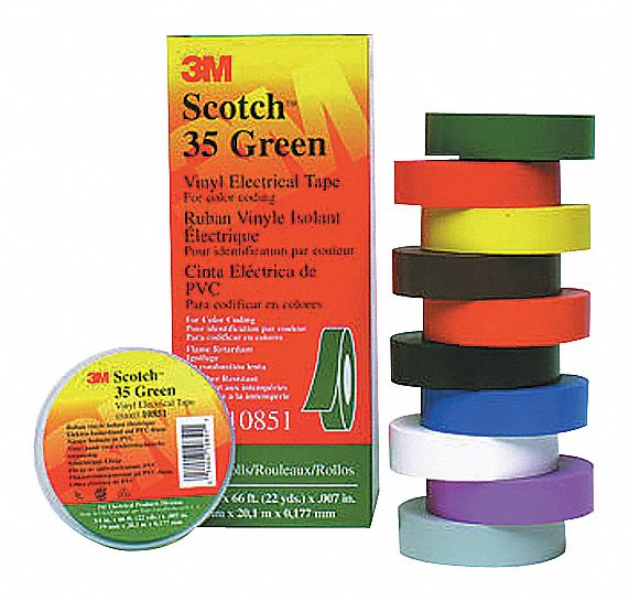 8 color rolls 3/4" x 66" x 7 mil UL Listed Vinyl Color Coding Electrical Tape 