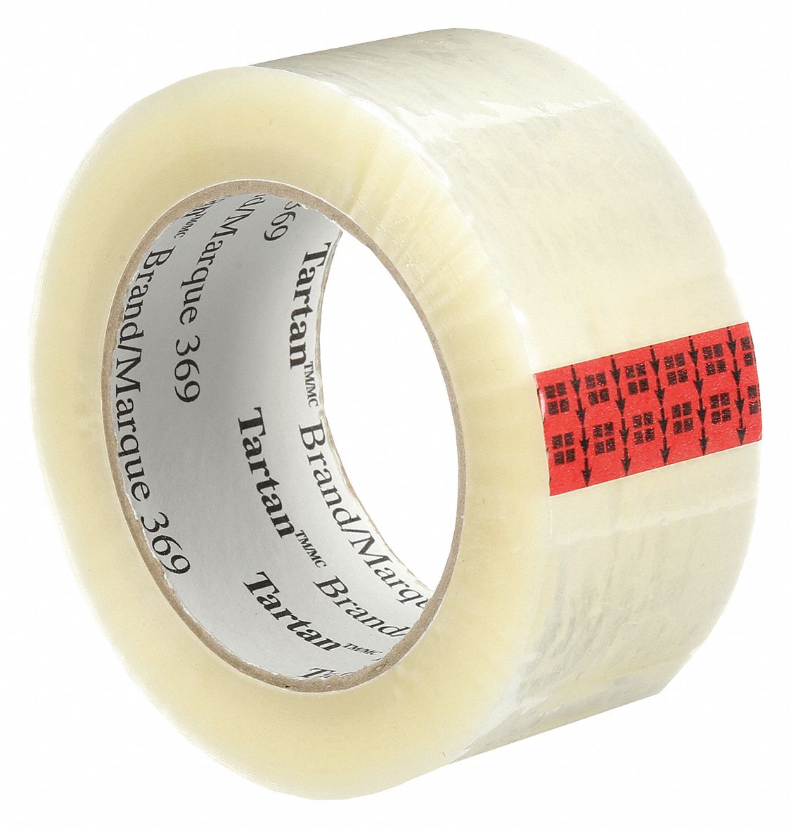 BOX SEALING TAPE, TARTAN, CLEAR, 132 M L X 48 MM W, POLYPROPYLENE/SYNTHETIC RUBBER, PK 8