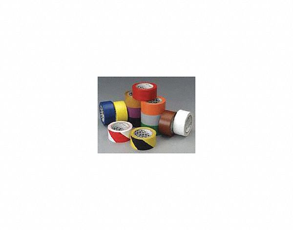 TAPE, FLOOR MARKING, YELLOW, 1 IN W, 36 YDS, 5.2 MIL THICK, VINYL PLASTIC