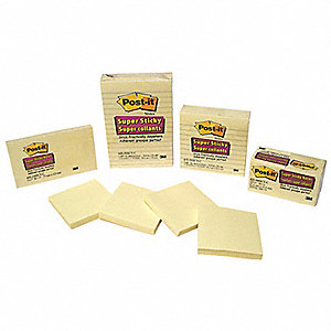 POST-IT NOTES, SUPER STICKY, YELLOW, 3 X 3 IN, PKG 12