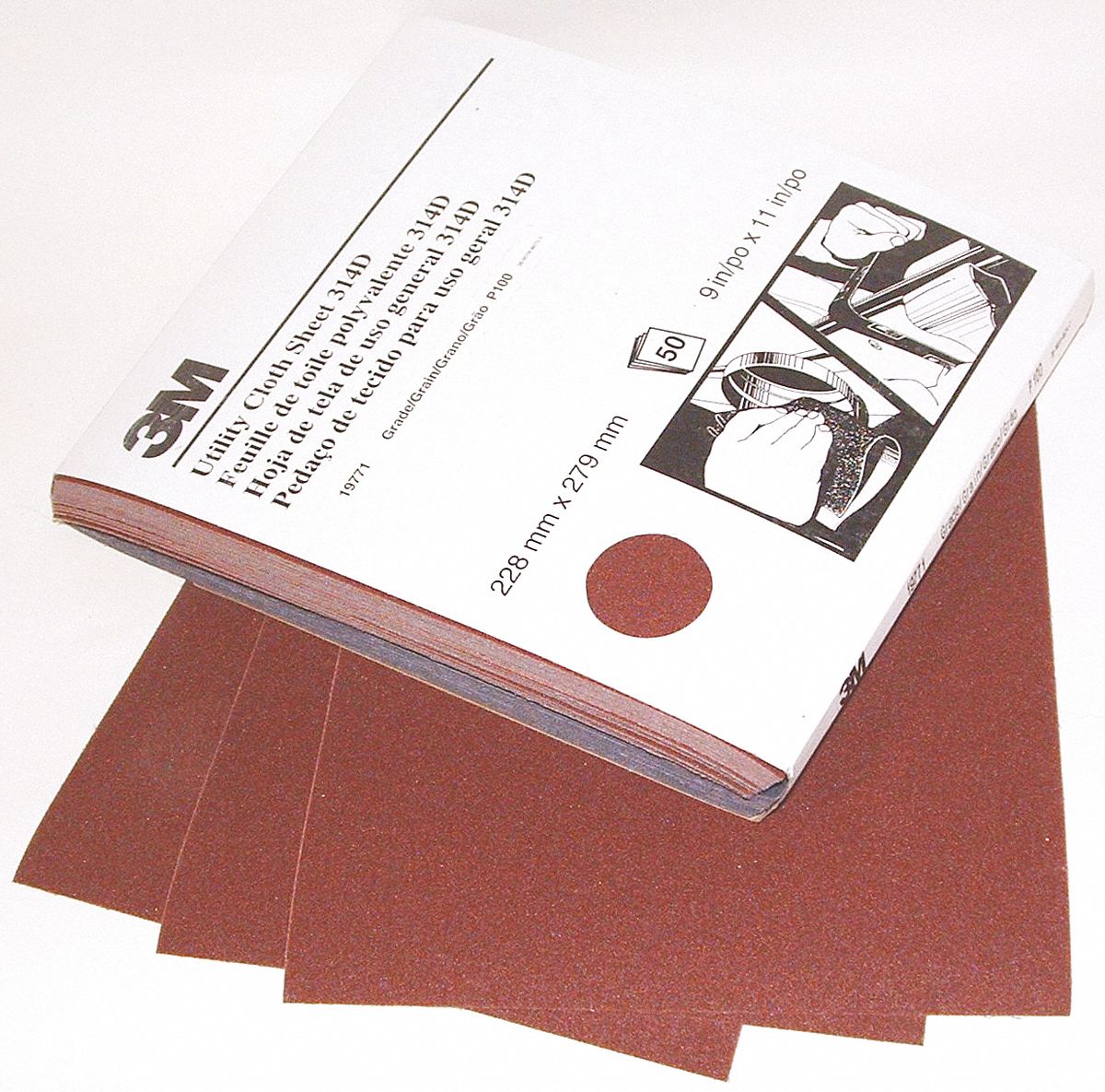 SANDING SHEET, BLUMAGNUM 314D, UTILITY, SPD GRIP, J-WT, 180 GRIT, MAROON, 11 X 9 IN, AL OX, CLOTH