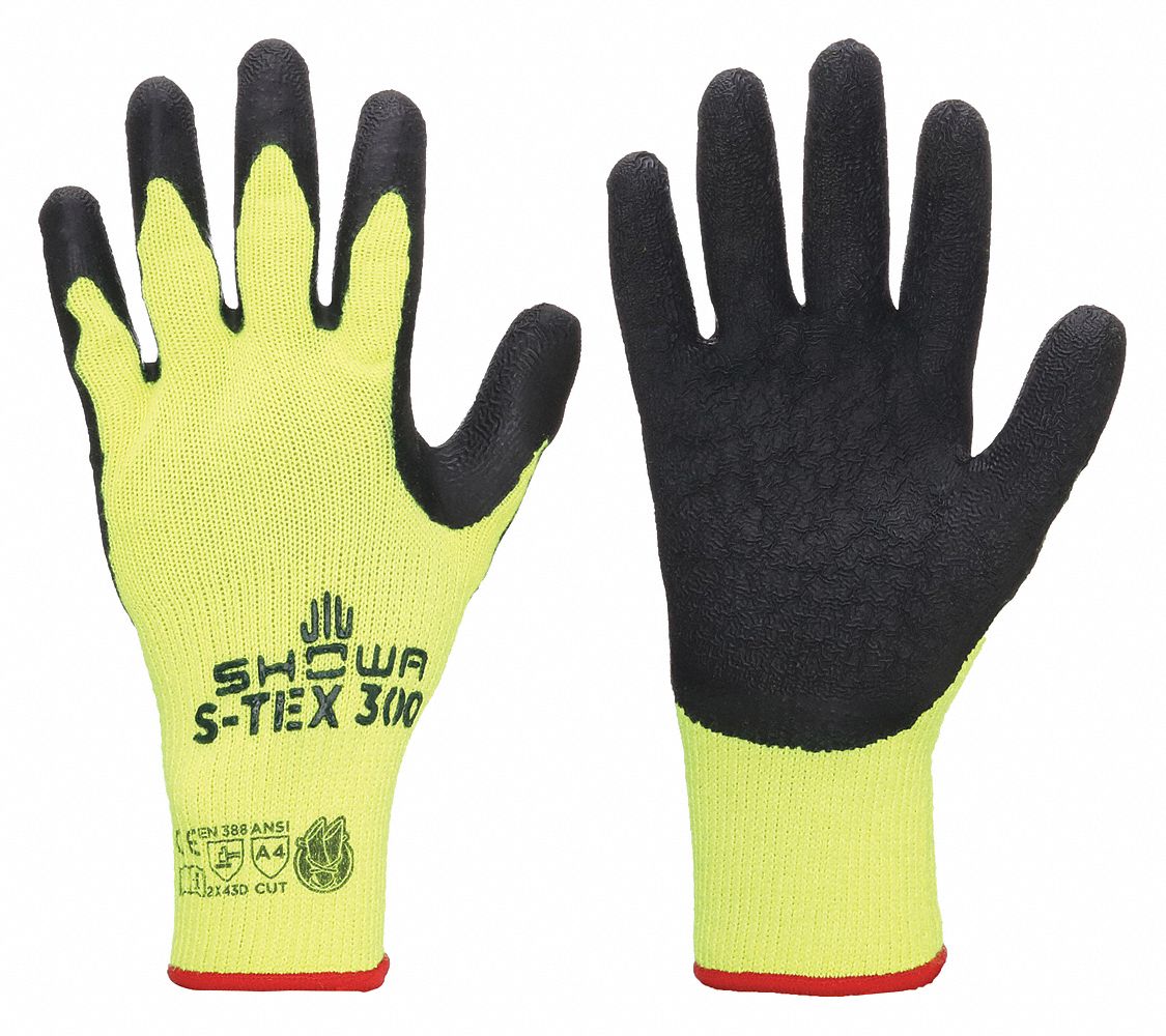 SHOWA S-TEX 300 Polyester Cut Resistant Gloves Rubber Coated Palm (A4)