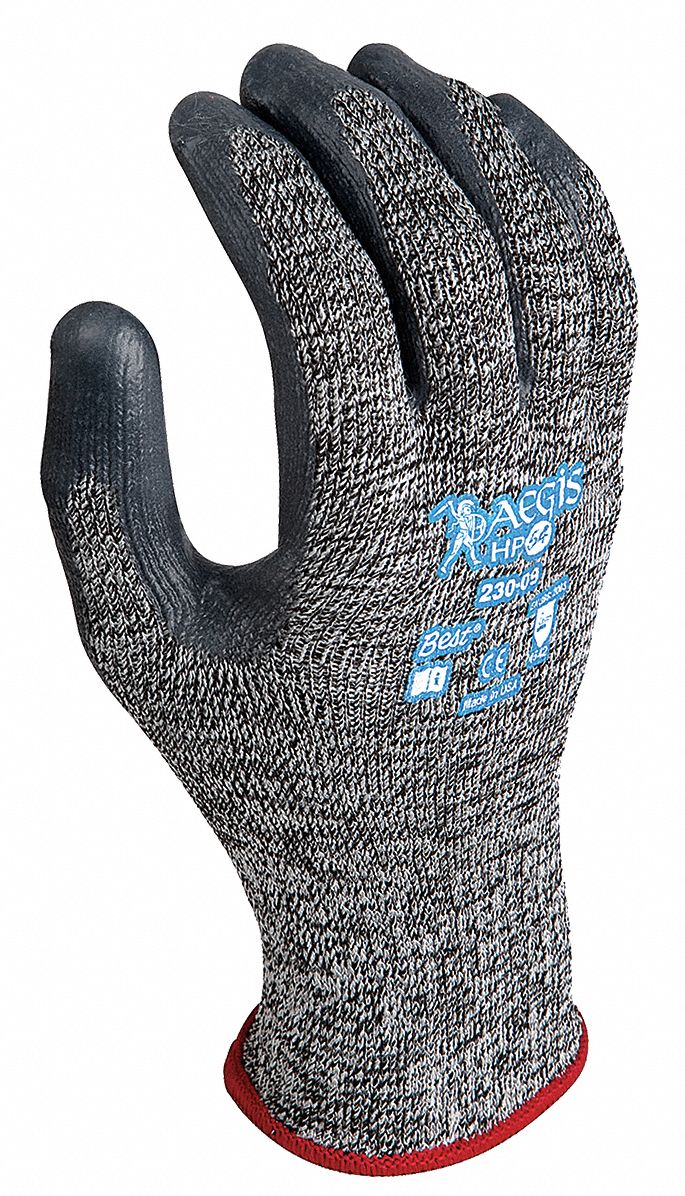 Coated Gloves Black White 7 PR