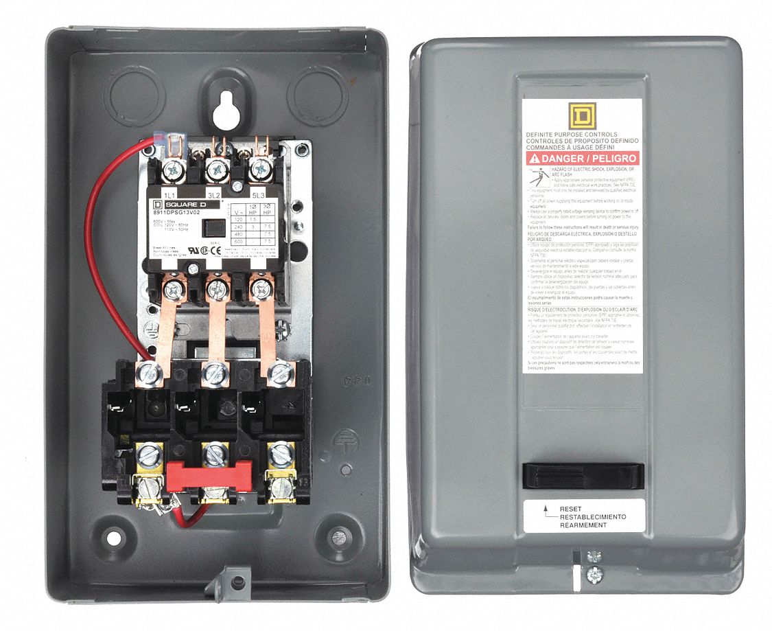 Definite Purpose Magnetic Motor Starter: Non-Reversing, 3 Poles, 20 A, 120V AC Coil