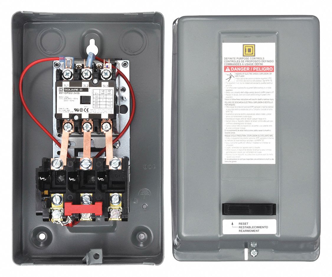 Definite Purpose Magnetic Motor Starter: Non-Reversing, 3 Poles, 20 A, 208-240V AC Coil