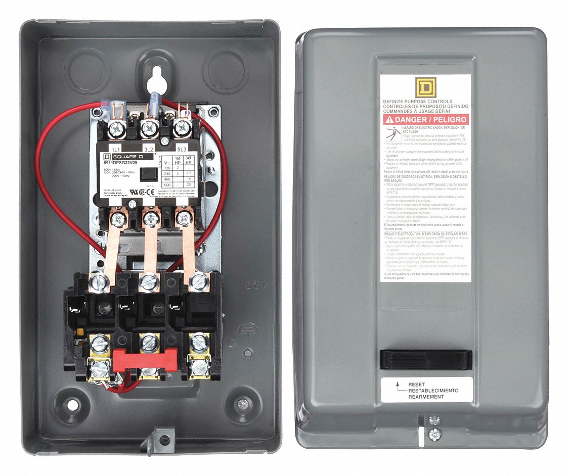 Definite Purpose Magnetic Motor Starter: Non-Reversing, 3 Poles, 25 A, 208-240V AC Coil