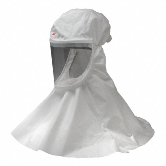 3M Hood with Shoulder Coverage, Hood, Headgear Size S/M, PAPR System ...