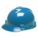 SLOTTED CAP, CSA Z94.1-2005, TYPE 1, CLASS E, PE, ONE-TOUCH, FRONT BRIM, BLUE