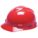 SLOTTED CAP, CSA Z94.1-2005, TYPE 1, CLASS E, PE, ONE-TOUCH, FRONT BRIM, RED