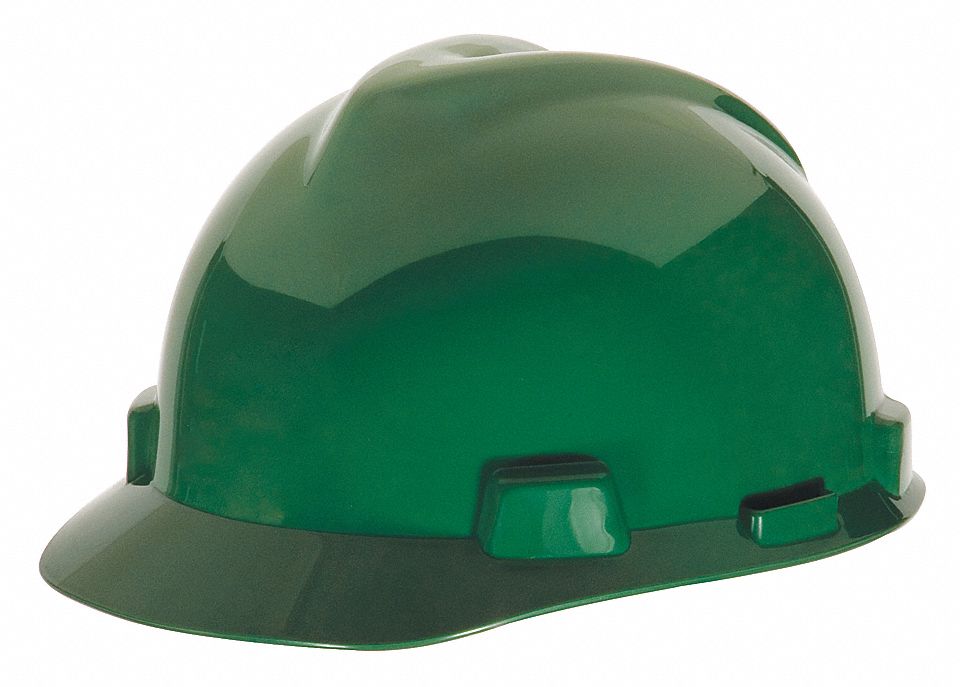 CASQUE À FENTES, CSA, TYPE 2, CLASSE E, PEHD, SUSPENSION CLIQUET FAS-TRAC III À 4 PTS, VERT