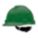 SLOTTED CAP, CSA, TYPE 1, CLASS E, PE, 4-PT FAS-TRAC III RATCHET, FRONT BRIM, GREEN