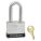 SAFETY PADLOCK W KEY, DIFFERENT, BLK, BODY 1 9/16 IN W, SHACKLE 5/8 X 1 1/2 X 9/32 IN, STEEL