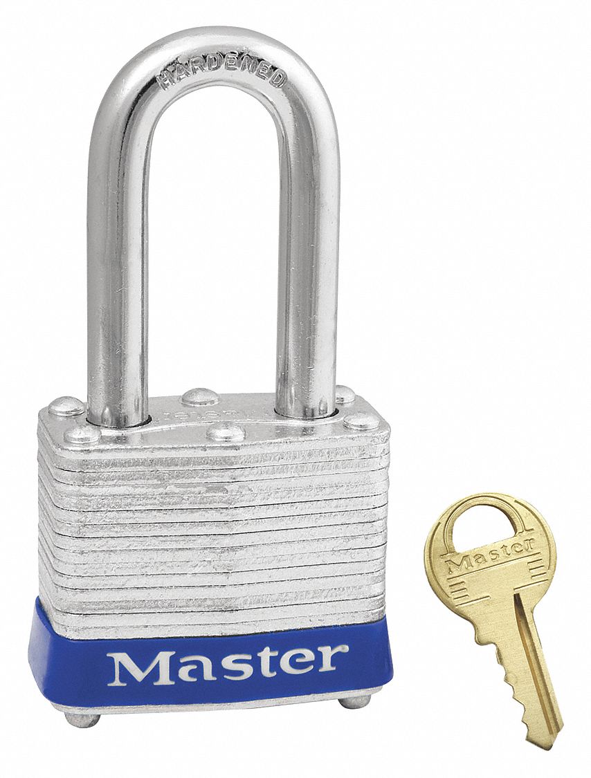 Lockout Padlock: Keyed Alike, Steel, Std Body Body Size, Steel, Std, Blue, 1 Pack Size
