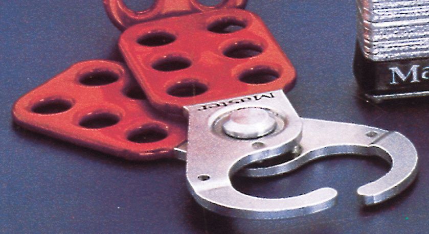 LOCKOUT HASP,4 1/2 X 1 3/4 IN,STEEL,RED