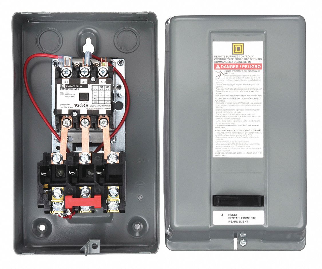 Definite Purpose Magnetic Motor Starter: Non-Reversing, 3 Poles, 30 A, 480V AC Coil