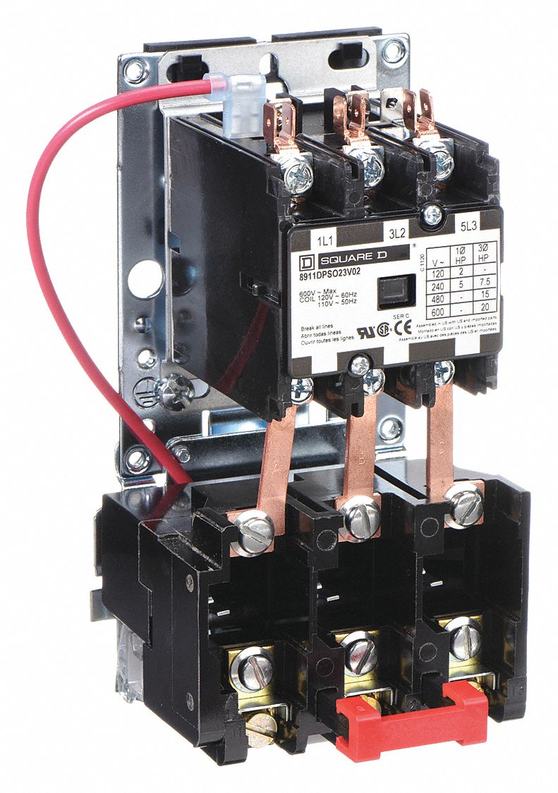 Definite Purpose Magnetic Motor Starter: Non-Reversing, 3 Poles, 25 A, 120V AC Coil