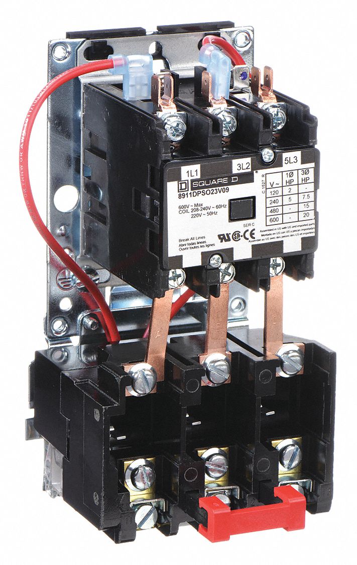 SQUARE D, NonReversing, 3 Poles, Definite Purpose Motor