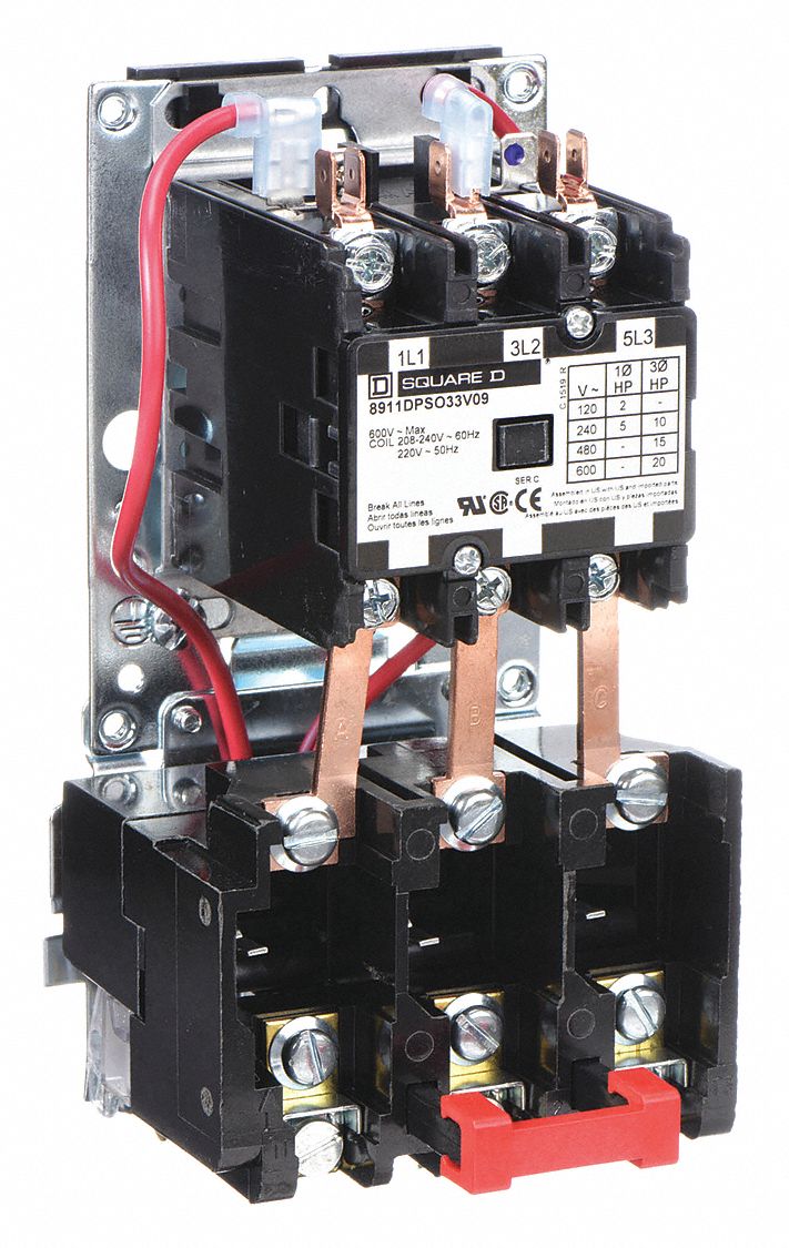 Definite Purpose Magnetic Motor Starter: Non-Reversing, 3 Poles, 30 A, 208-240V AC Coil